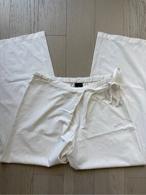 Nike White Asymmetrical Bow Tied Pants
